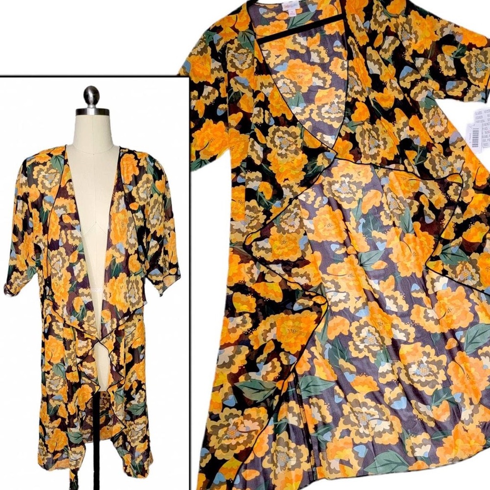 Lightweight Floral Kimono Cardigan or Swim Cover
